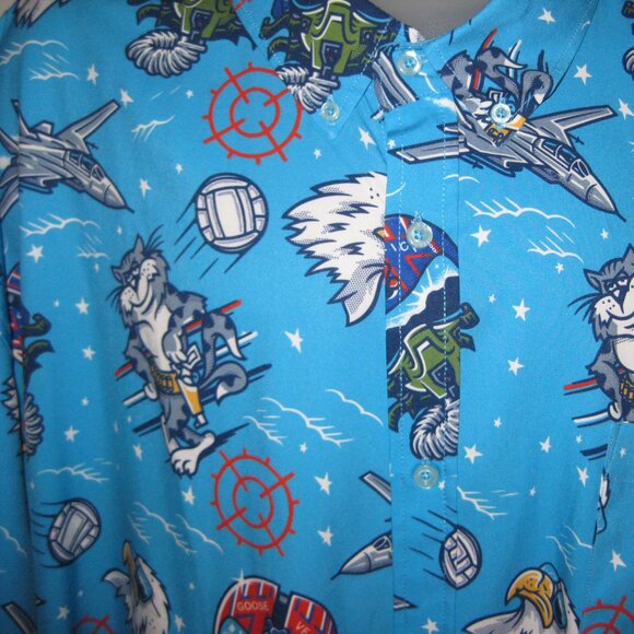 Roosevelts Top Gun Wingman RSVLTS Shirt Men's Blue Maverick Goose Size 4 -5 XL - Picture 10 of 12